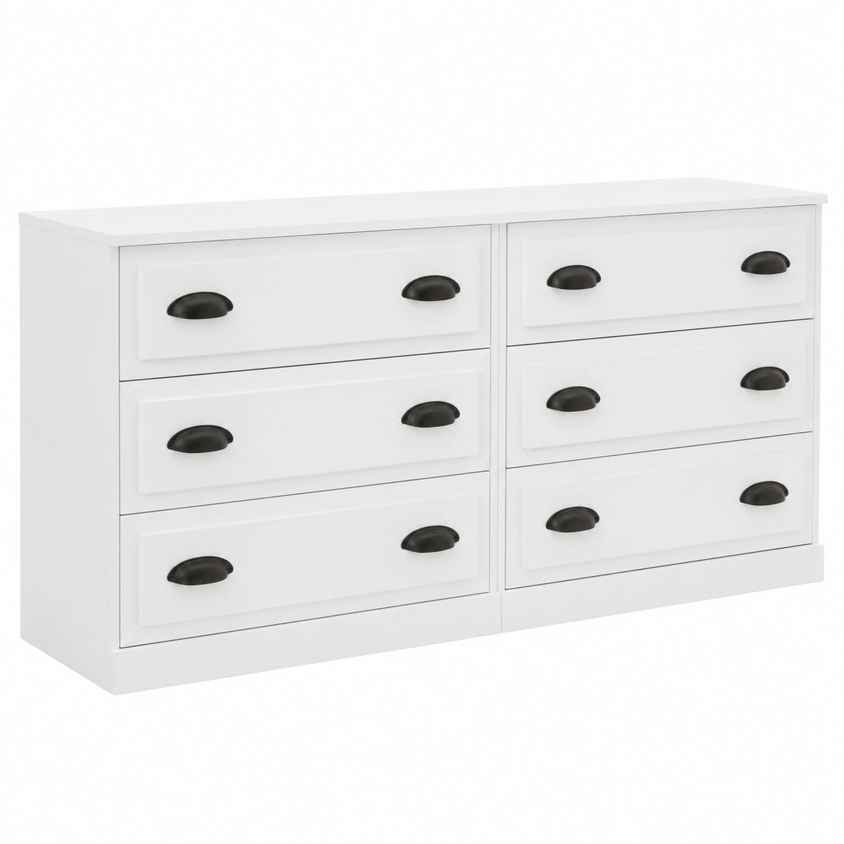 Buffet, 2 pièces, coloris blanc, pour la salle à manger ou le salon