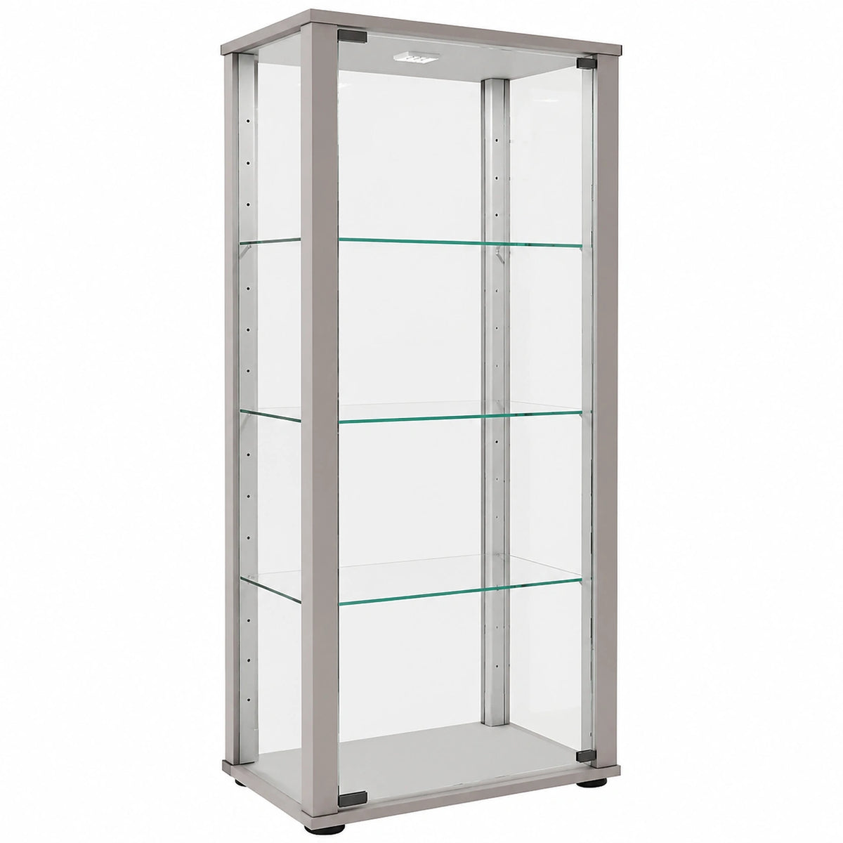 Meuble polyvalent, en verre, coloris argenté, pour les espaces de vie