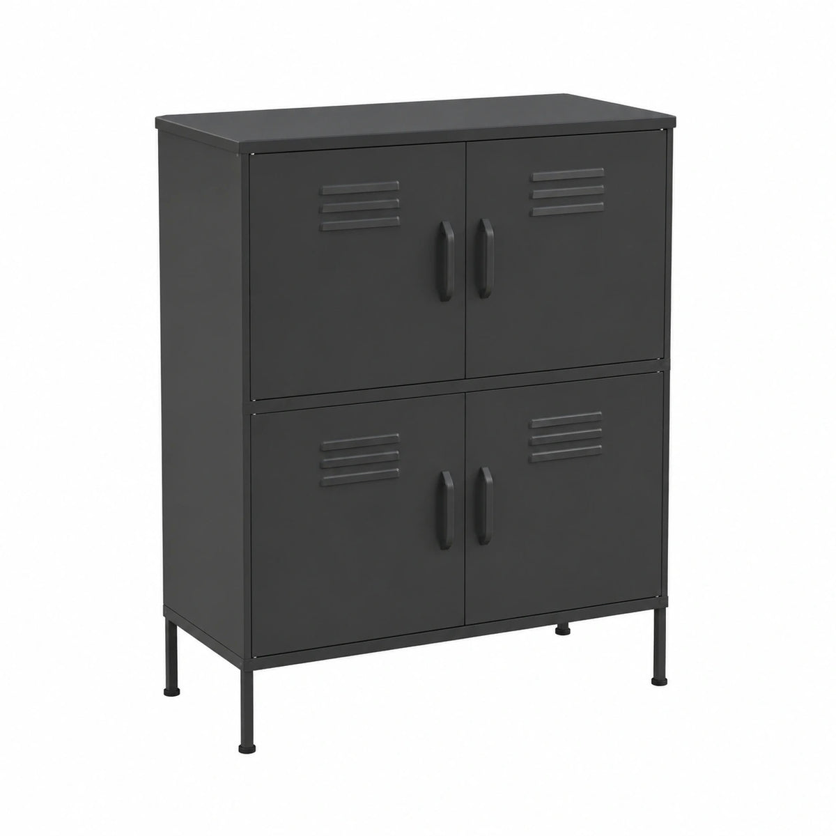 Armoire, avec rangement, en acier, coloris gris et anthracite, 80 x 35 x 101,5 cm, pour la chambre
