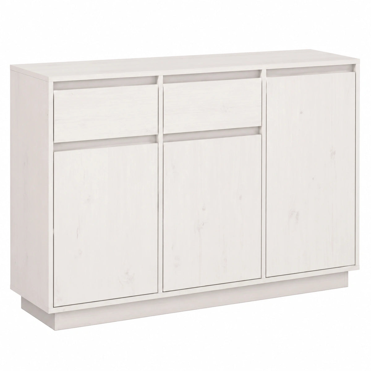 Meuble d’appoint, en bois massif, coloris blanc, 110 x 34 x 75 cm, pour le salon ou la chambre