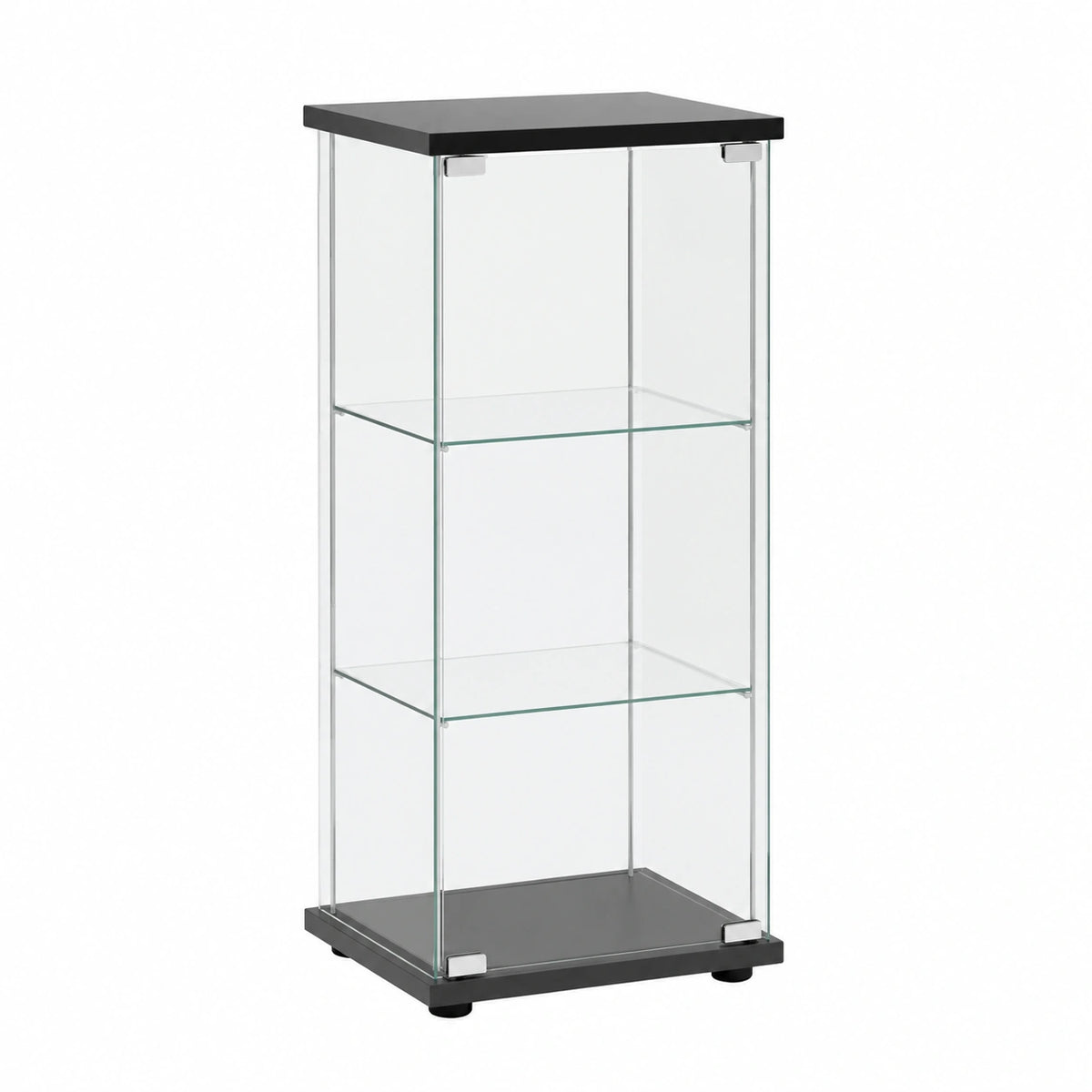 Armoire, avec rangement, en verre trempé, coloris noir, pour la chambre
