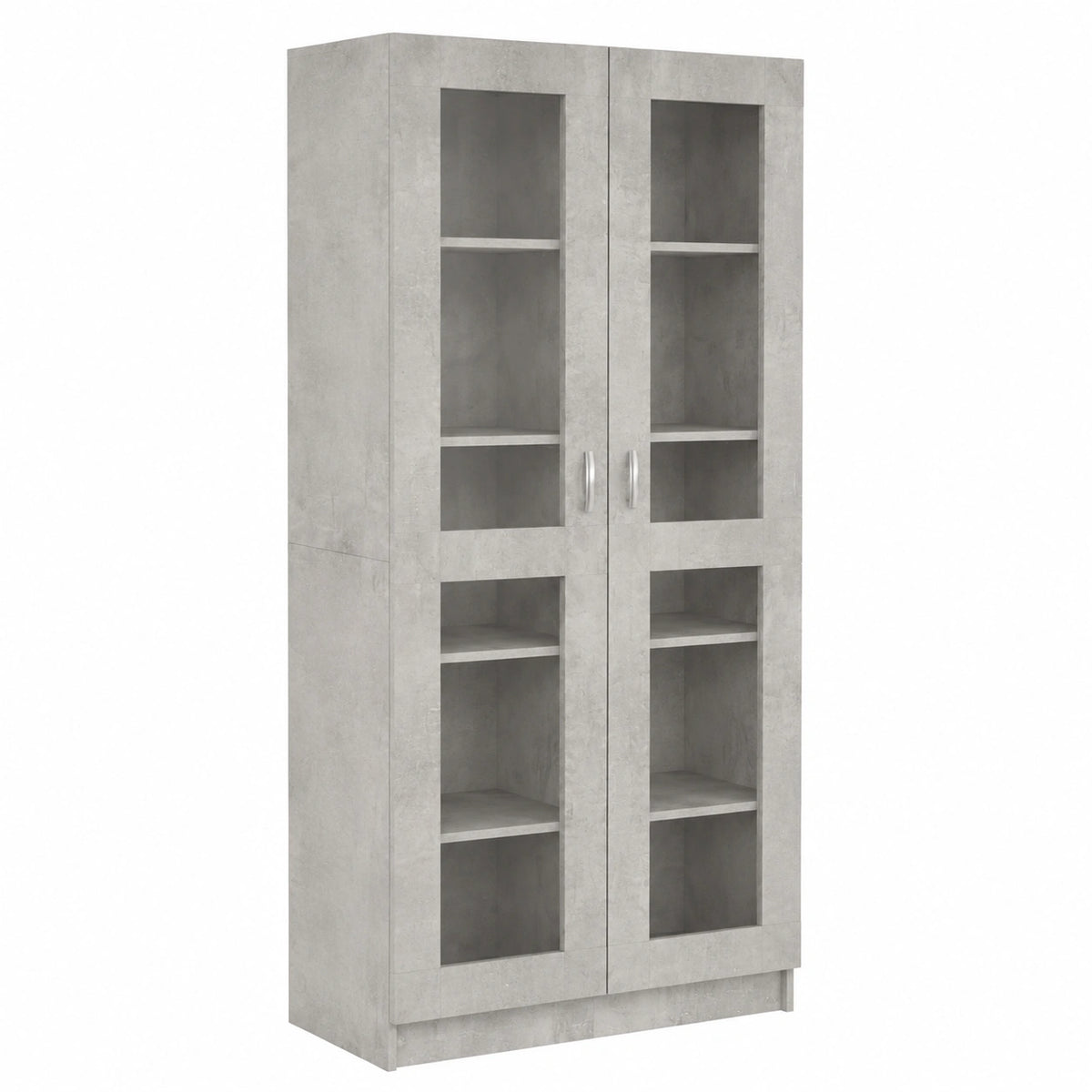 Armoire, en verre, avec rangement, coloris gris, 82,5 x 30,5 x 185,5 cm, pour la chambre
