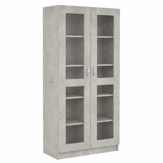 Armoire, en verre, avec rangement, coloris gris, 82,5 x 30,5 x 185,5 cm, pour la chambre