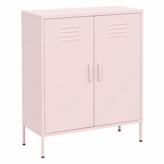 Armoire, en acier, avec rangement, coloris rose, 80 x 35 x 101,5 cm, pour la chambre