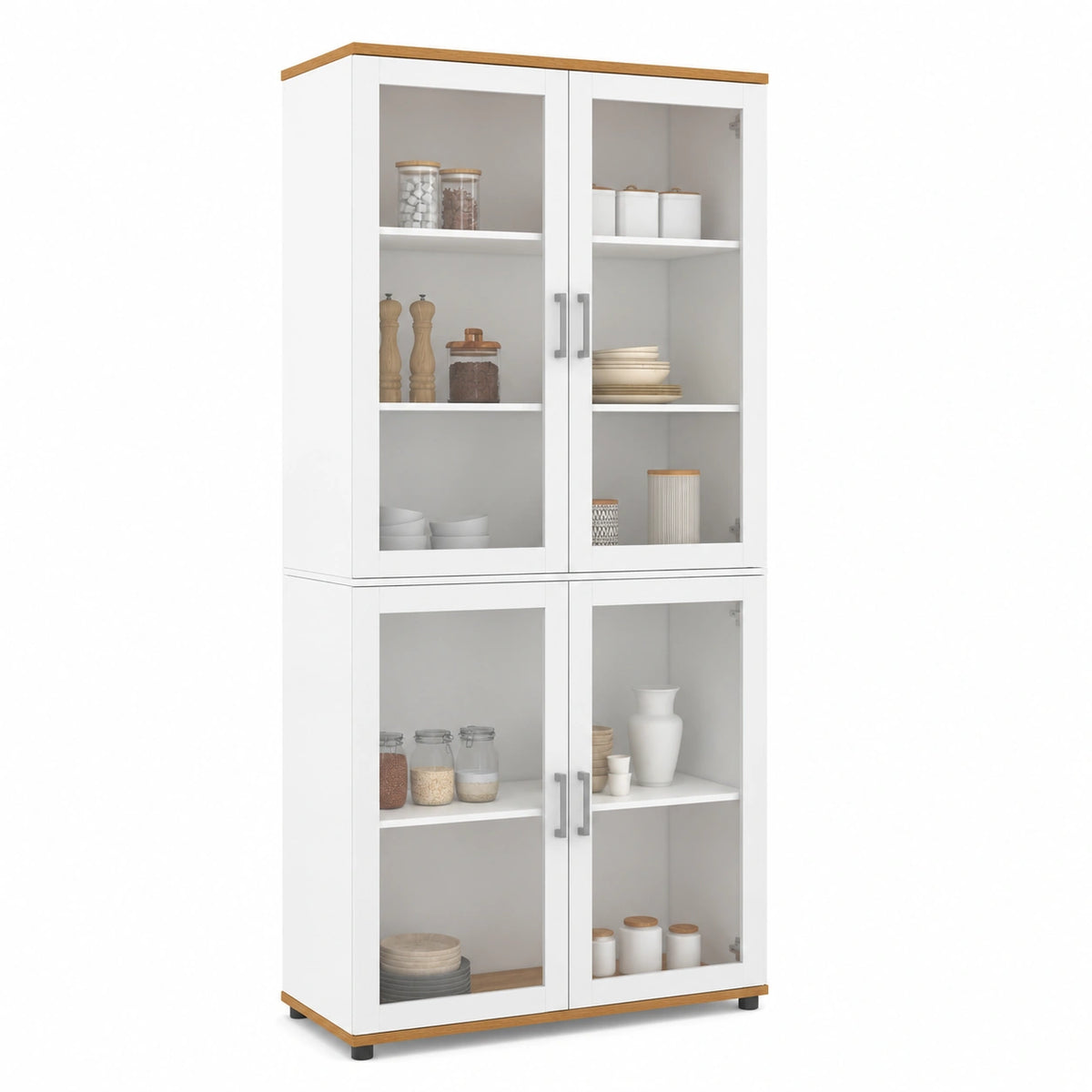 Buffet, avec portes, coloris blanc, pour la salle à manger ou le salon
