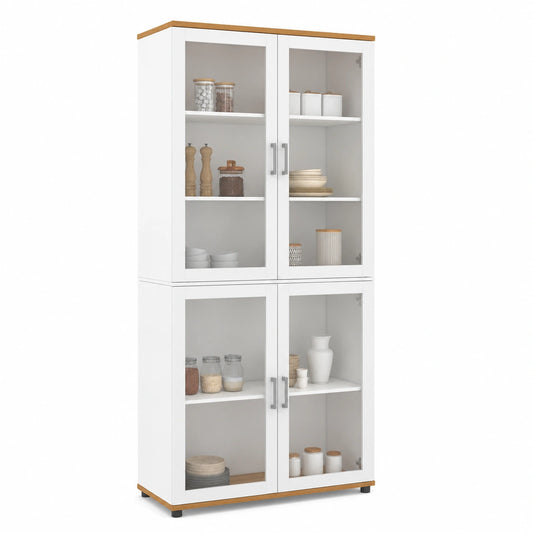 Buffet, avec portes, coloris blanc, pour la salle à manger ou le salon