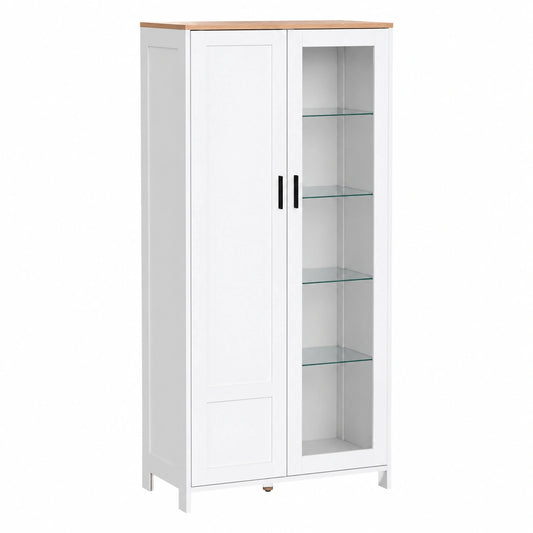 Armoire, réglable, avec rangement, avec étagères, coloris blanc, 76 x 36 x 160 cm, pour la chambre