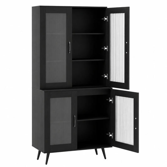 Armoire, réglable, avec rangement, avec étagères, en métal, coloris noir, pour la chambre