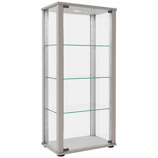 Meuble polyvalent, en verre, coloris argenté, pour les espaces de vie