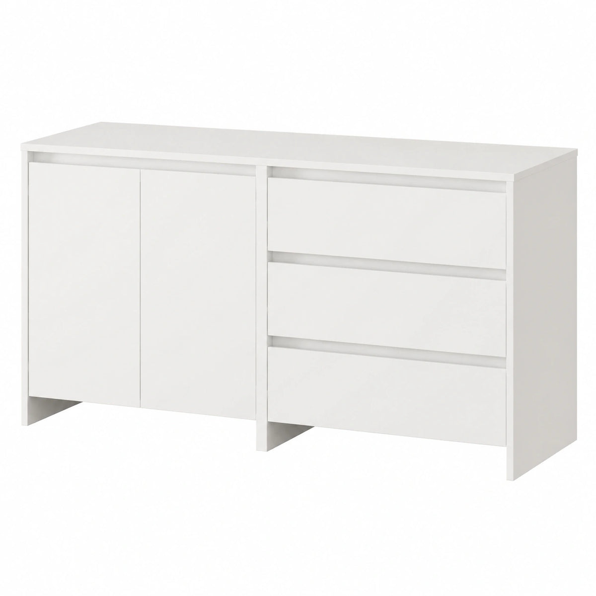 Buffet, 2 pièces, coloris blanc, pour la salle à manger ou le salon