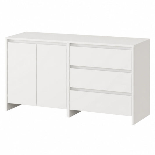 Buffet, 2 pièces, coloris blanc, pour la salle à manger ou le salon
