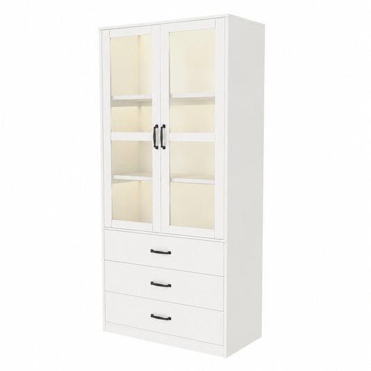 Armoire, réglable, avec rangement, avec tiroirs, coloris blanc, pour la chambre