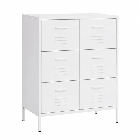 Armoire, avec rangement, en acier, 80 x 35 x 101,5 cm, coloris blanc, pour la chambre