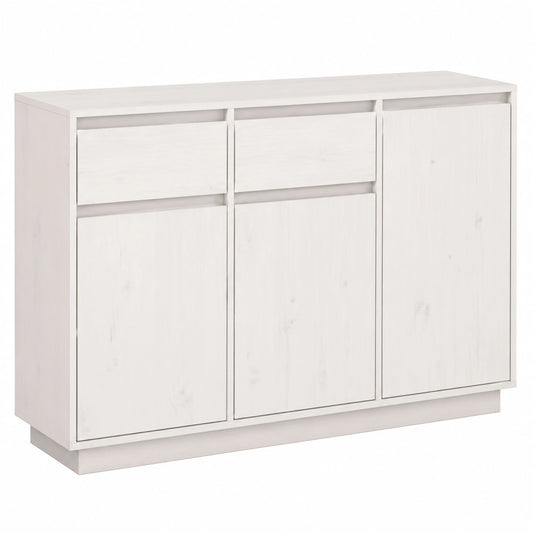 Meuble d’appoint, en bois massif, coloris blanc, 110 x 34 x 75 cm, pour le salon ou la chambre