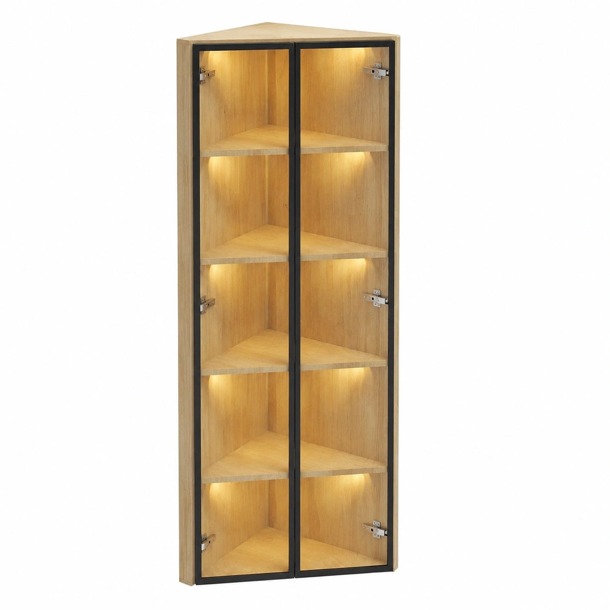 Armoire, en chêne et verre trempé, avec portes, 62 x 35 x 160 cm, pour la chambre