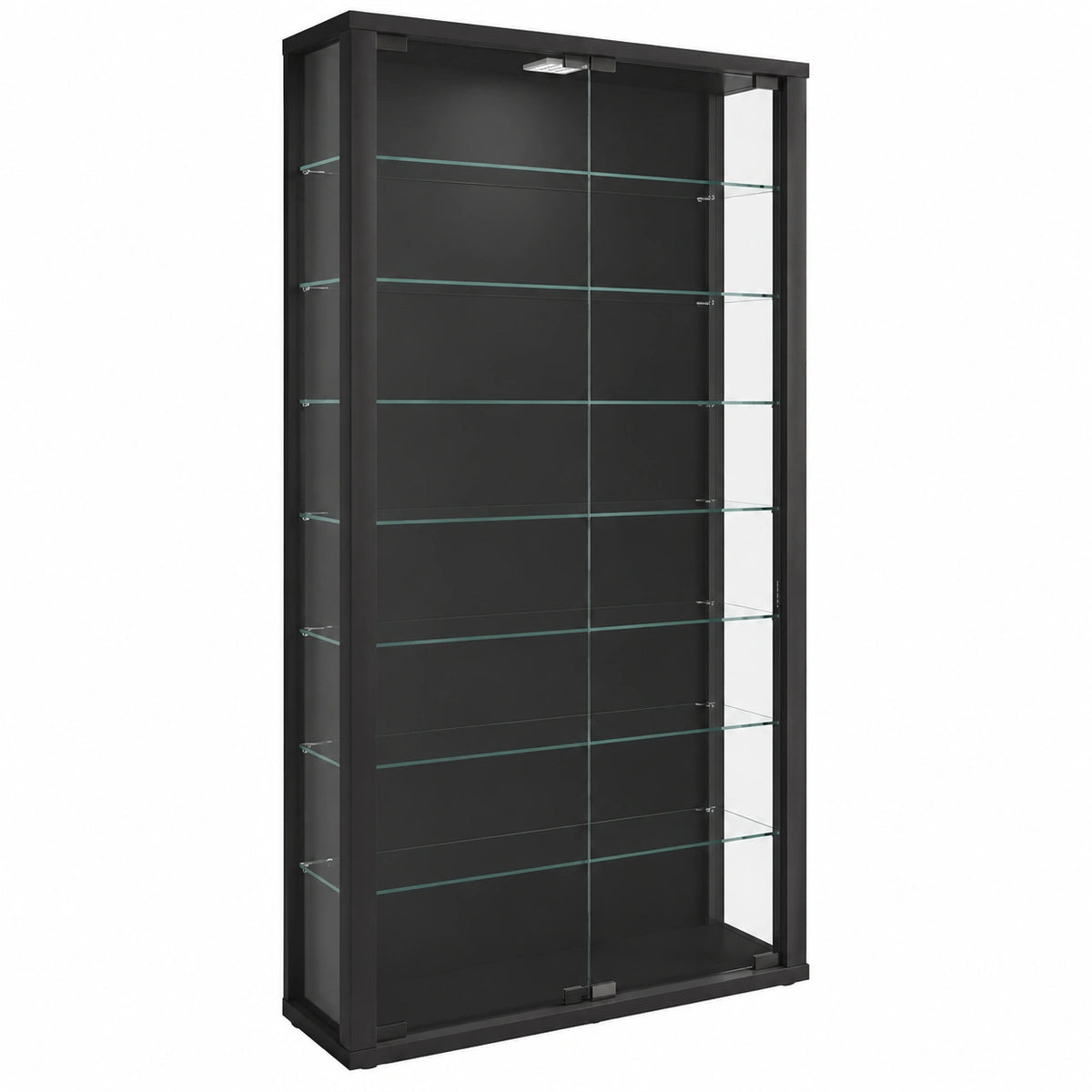 Meuble polyvalent, avec rangement, avec éclairage LED, 118 x 59 x 18 cm, coloris noir, pour les espaces de vie