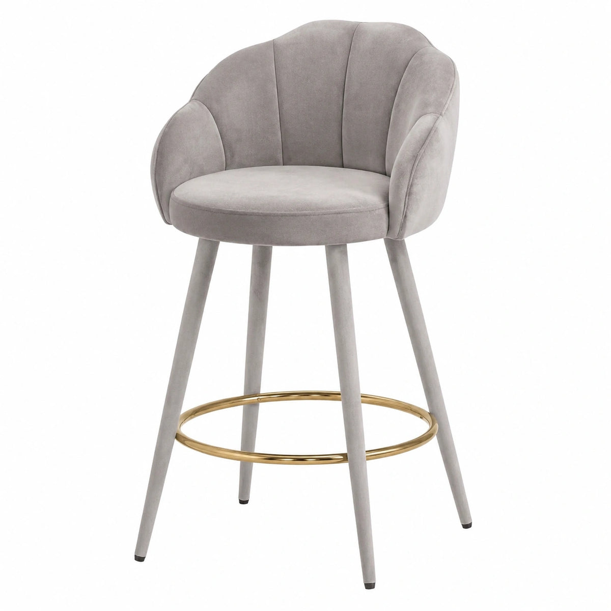 Chaise, en velours, coloris gris, pour la salle à manger ou la cuisine