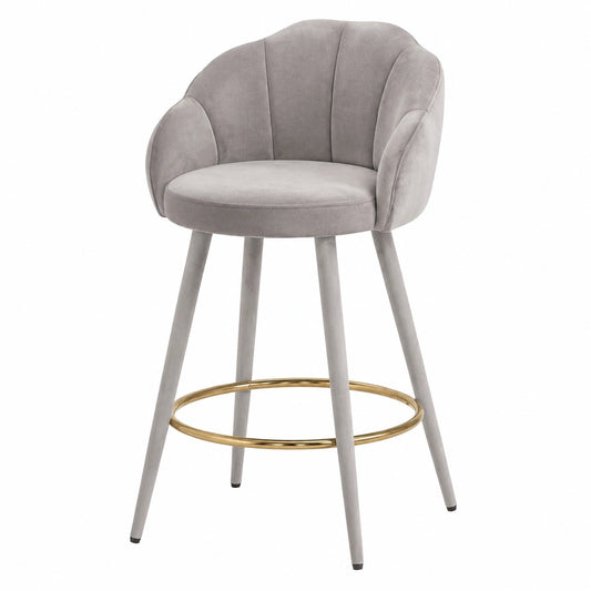 Chaise, en velours, coloris gris, pour la salle à manger ou la cuisine