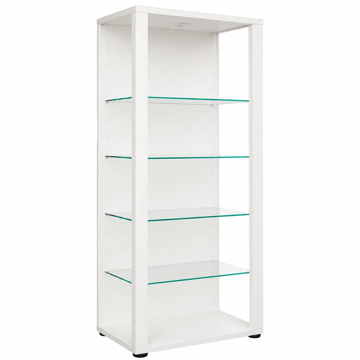 Meuble polyvalent, en verre, coloris blanc, pour les espaces de vie