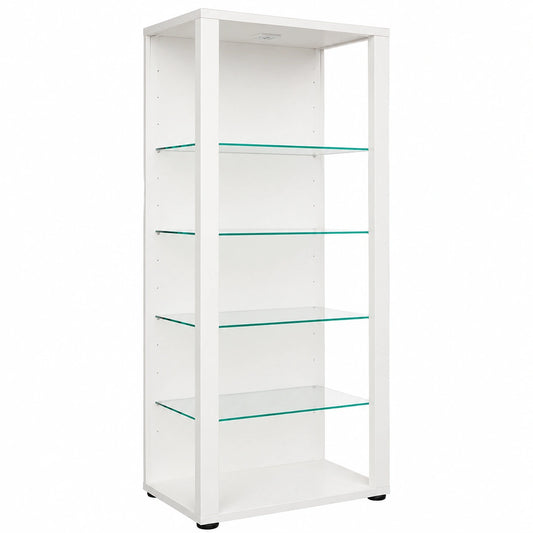 Meuble polyvalent, en verre, coloris blanc, pour les espaces de vie