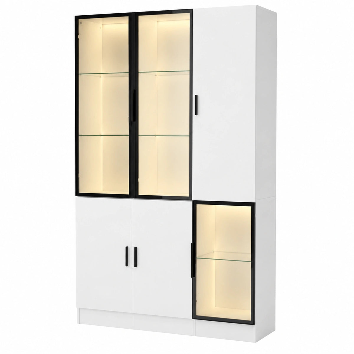Armoire, en aluminium et verre trempé, avec rangement, avec portes, coloris blanc, 120 x 35 x 200 cm, pour la chambre